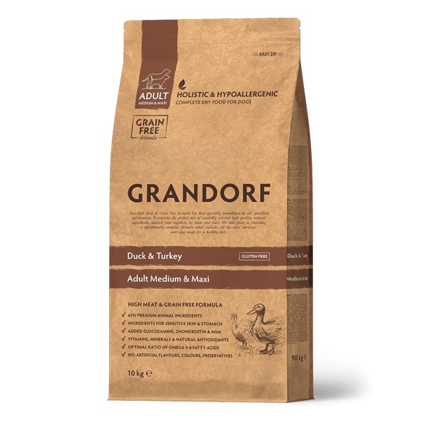 Grandorf Adult Medium&Maxi Duck&Turkey Сухой корм для собак средних и крупных пород Утка и Индейка