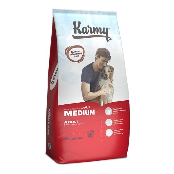 Karmy Medium Adult Сухой корм для собак средних пород с Индейкой
