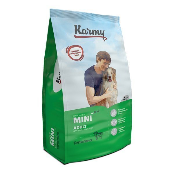 Karmy Mini Adult Сухой корм для собак мелких пород Телятина