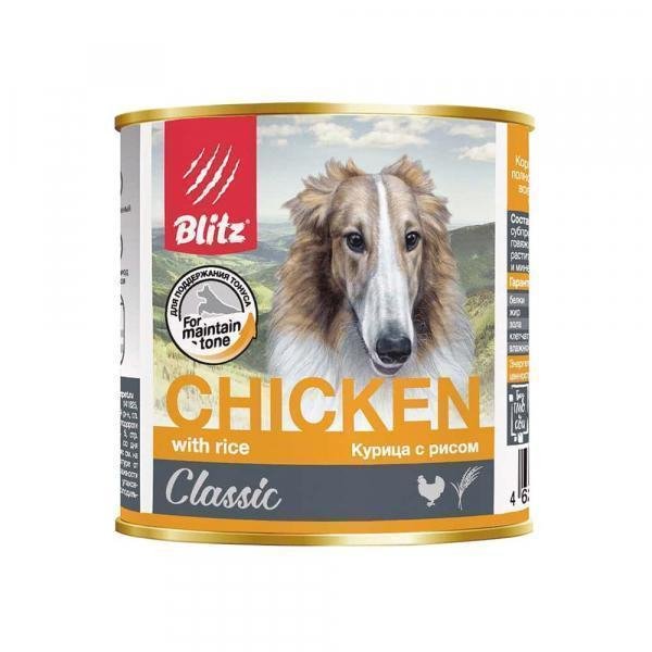 Blitz Classic Adult Dog Влажный корм для собак всех пород Курица и Рис