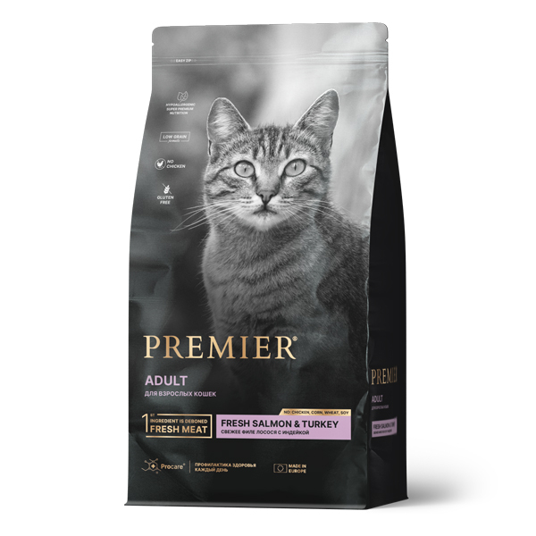 Premier Cat Adult Сухой корм для кошек Лосось и Индейка