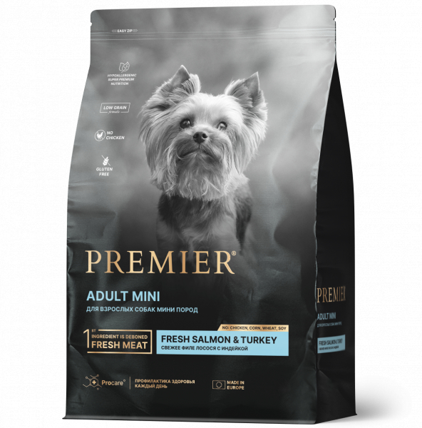 Premier Dog Adult Mini Сухой корм для собак мелких пород Лосось и Индейка