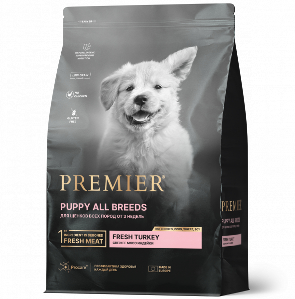 Premier Dog Puppy All Breeds Сухой корм для щенков всех пород Индейка