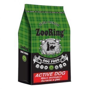 Zooring Active Dog Мясо молодых бычков и рис с хондрозащитными агентами Сухой корм для взрослых активных собак средних и крупных пород