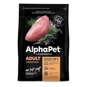 AlphaPet Superpremium Mini Adult Сухой корм для собак мелких пород Индейка и Рис