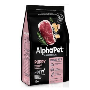 AlphaPet Superpremium Puppy Maxi Сухой корм для щенков до 6 месяцев беременных и кормящих собак крупных пород Говядина и Рубец