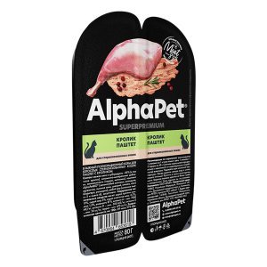 	AlphaPet Superpremium Влажный корм для взрослых стерилизованных кошек паштет Кролик