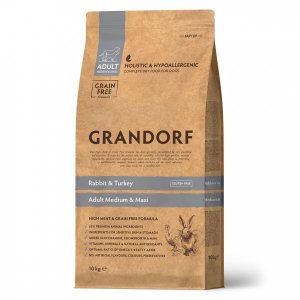 Grandorf Dog Med&Max Rabbit&Turkey Сухой корм для собак средних и крупных пород Кролик с Индейкой