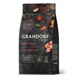 Grandorf Fresh Cat Sterilised Turkey&Sweet Potato сухой корм с живыми пробиотиками для стерилизованных кошек с индейкой и бататом