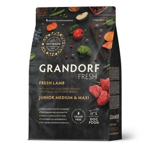 Grandorf Fresh Dog Junior Lamb&Sweet Potato сухой корм c живыми пробиотиками для юниоров и беременных собак с ягненком и бататом