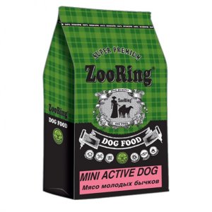 Zooring Mini Active Dog Мясо молодых бычков и рис сухой корм для взрослых активных собак мини и средних пород, склонных к аллергии