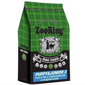Zooring Puppy&Junior 2 Professional Утка и рис с глюкозамином и хондроитином Для щенков и юниоров всех пород с 4 до 12-18 месяцев