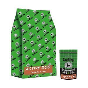 	Zooring Active dog сухой корм для взрослых собак средних и крупных пород лосось и рис с глюкозамином и хондроитином