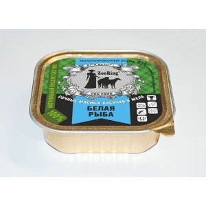 Zooring кусочки в желе для собак всех пород Белая рыба
