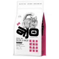 AJO Cat Skin&Hair Сухой корм для длинношерстных кошек для кожи и шерсти Лосось и Индейка