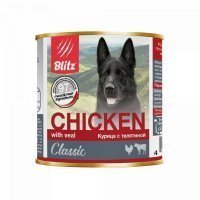 Blitz Classic Adult Dog Влажный корм для собак всех пород Курица и Телятина