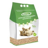Kotiki Наполнитель комкующийся для кошачьего туалета древесный