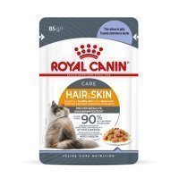 Royal Canin Hair&Skin Влажный корм для кошек Поддержка кожи и шерсти тонкие ломтики в желе