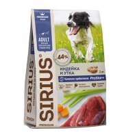 	Sirius Сухой корм для собак средних пород Индейка и Утка с Овощами
