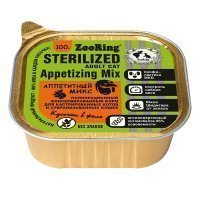 Zooring кусочки в желе с львинкой для стерилизованных кошек и кастрированных котов Аппетитный микс